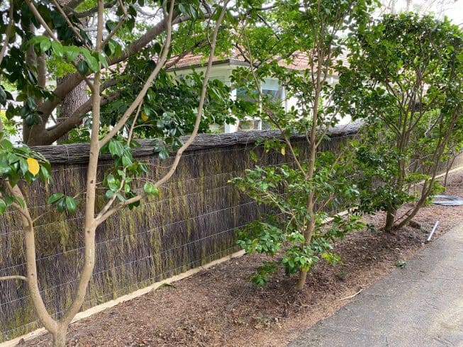 pool fence with brush panels