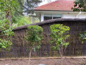 pool fence with brush panels